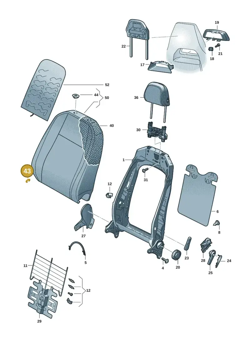 5L0881743 — Skoda Fabia (2021-2022) diagram 6vn881050, position 43