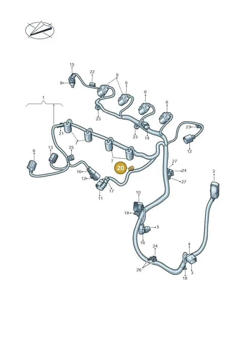 5M0971838A — Skoda Octavia (2019-2024) diagram 2ka971014, position 20