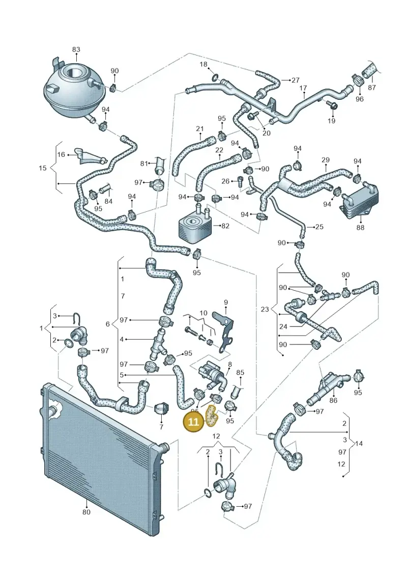 5N0121051A — Skoda Superb (2013-2015) diagram 627121600, position 11