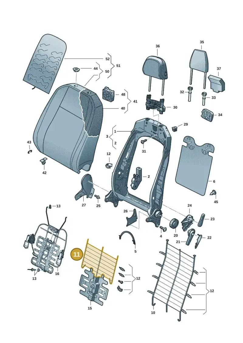 5N0881703A — Skoda Octavia (2019-2024) diagram 5h0881500, position 11