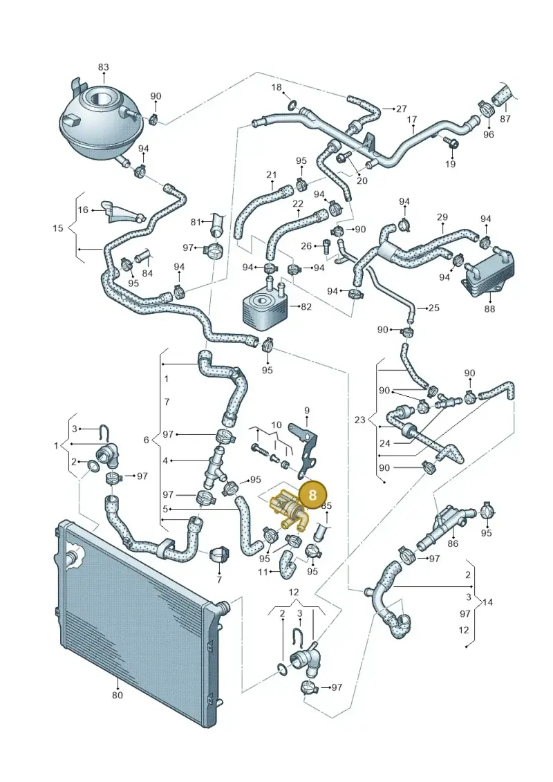 5N0965561 — Skoda Superb (2013-2015) diagram 627121600, position 8