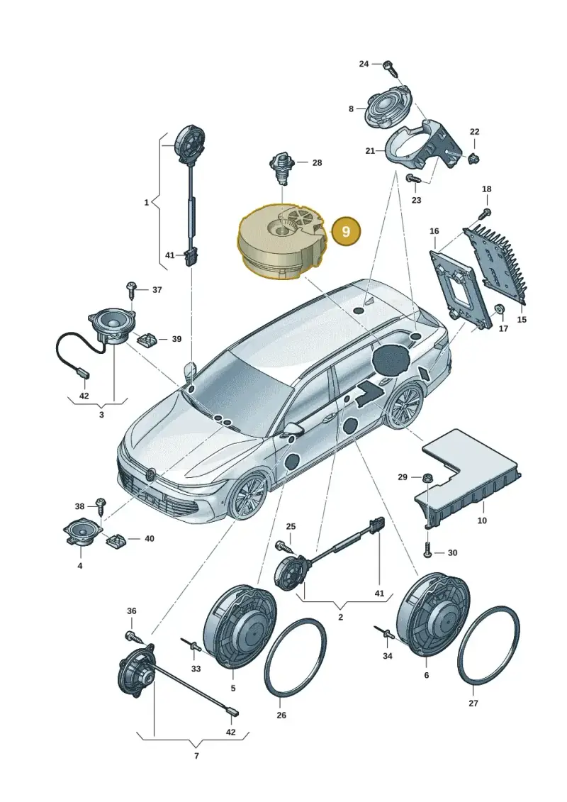 5NA035621D — Skoda Superb Combi (2023-) diagram 3j0035350, position 9