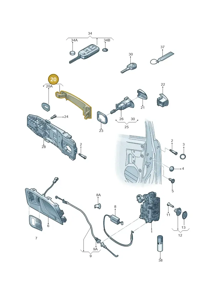 5ND837205CGRU — Skoda Yeti (2013-2017) diagram 767837000, position 20