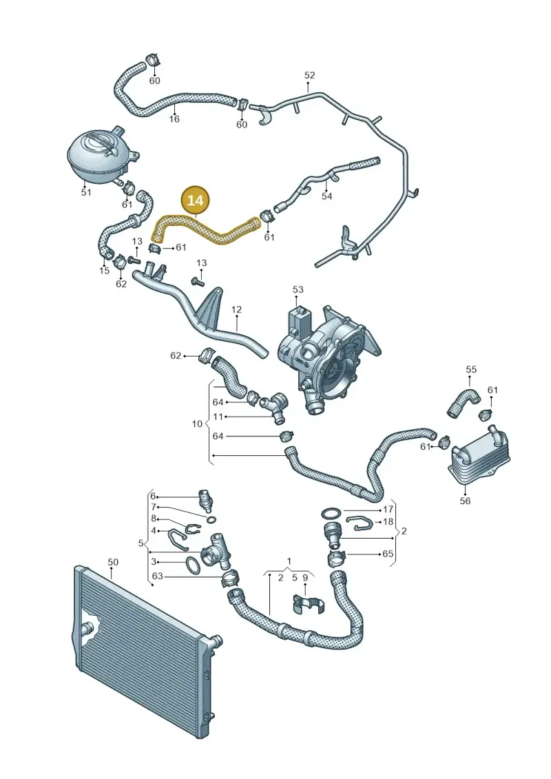 5Q0121058AE — Skoda Octavia (2019-2024) diagram 850121320, position 14