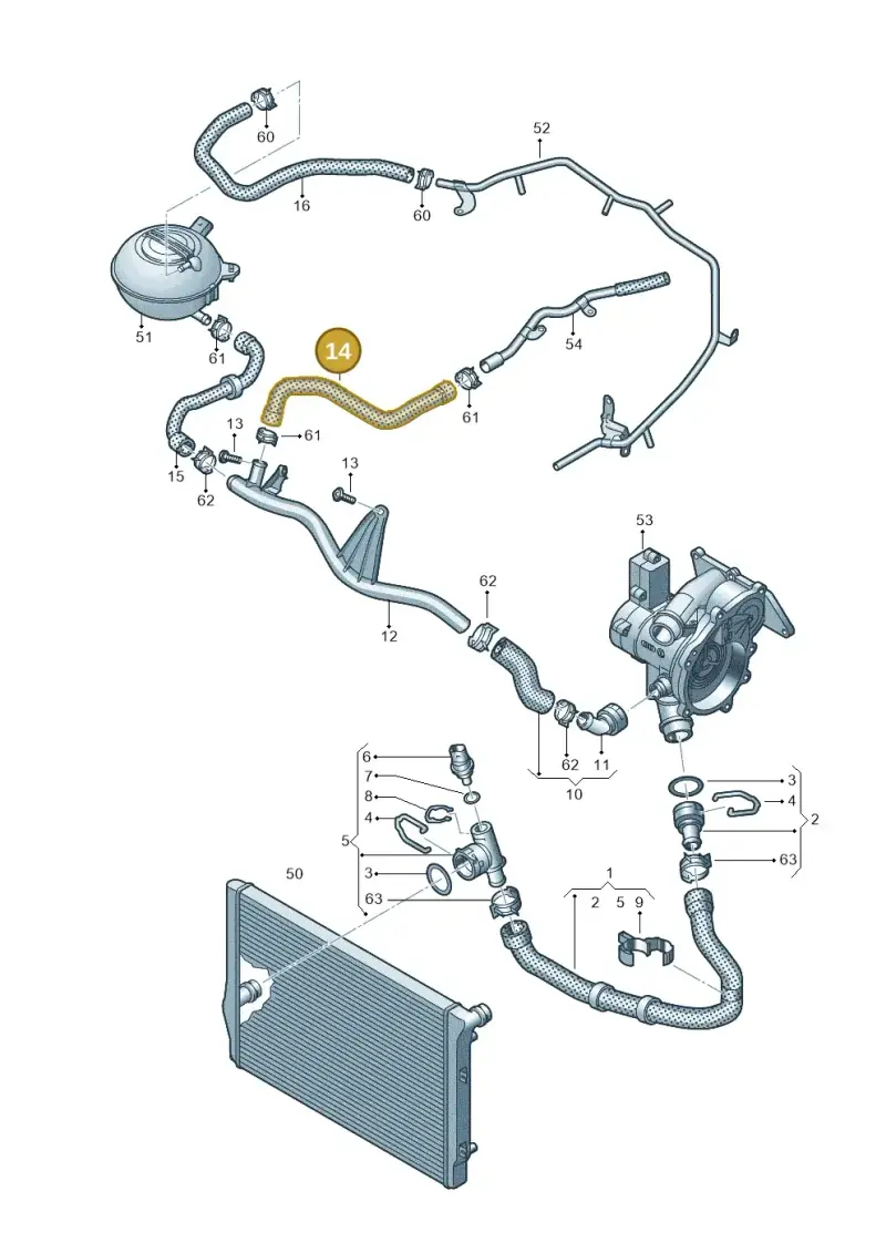 5Q0121058R — Skoda Octavia (2017-2020) diagram 745121250, position 14