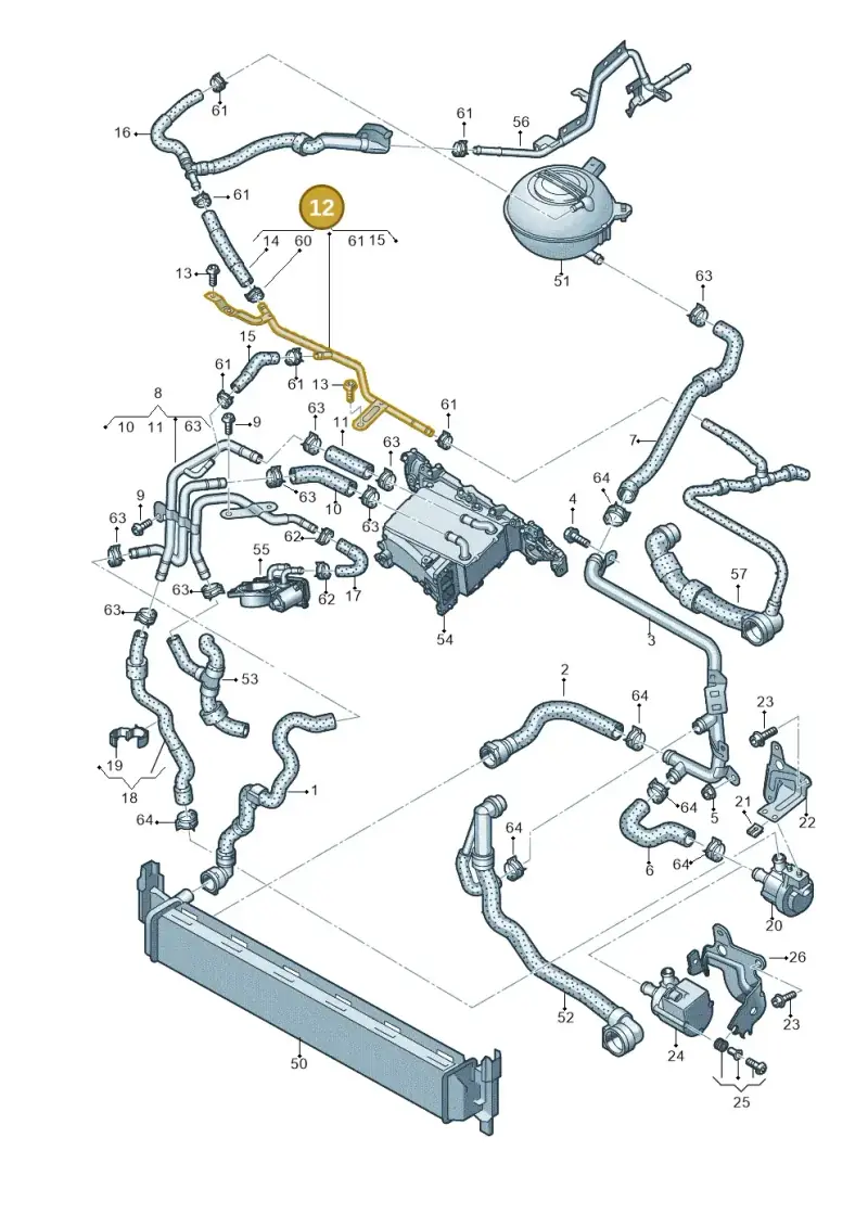 5Q0121064AS — Skoda Octavia (2012-2017) diagram 746121370, position 12