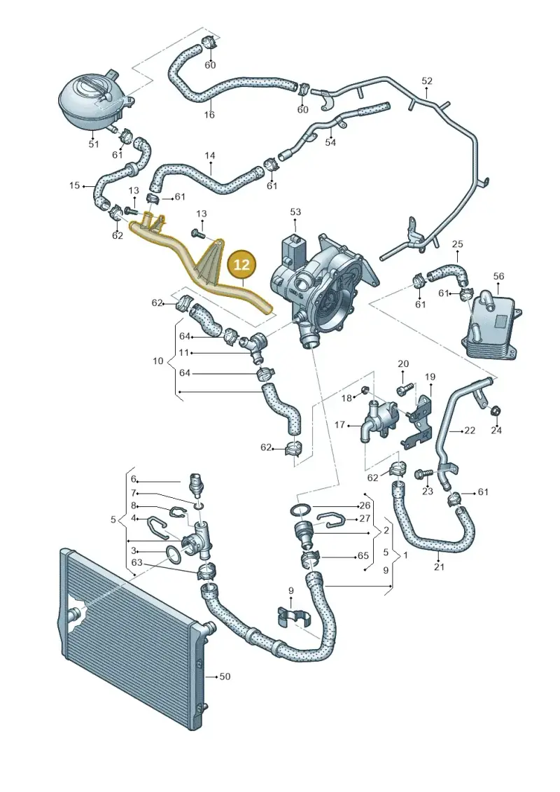 5Q0121070BR — Skoda Octavia (2019-2024) diagram 890121230, position 12