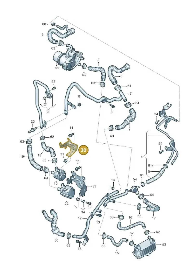 5Q0121093AR — Skoda Superb Combi (2015-2024) diagram 763121430, position 30