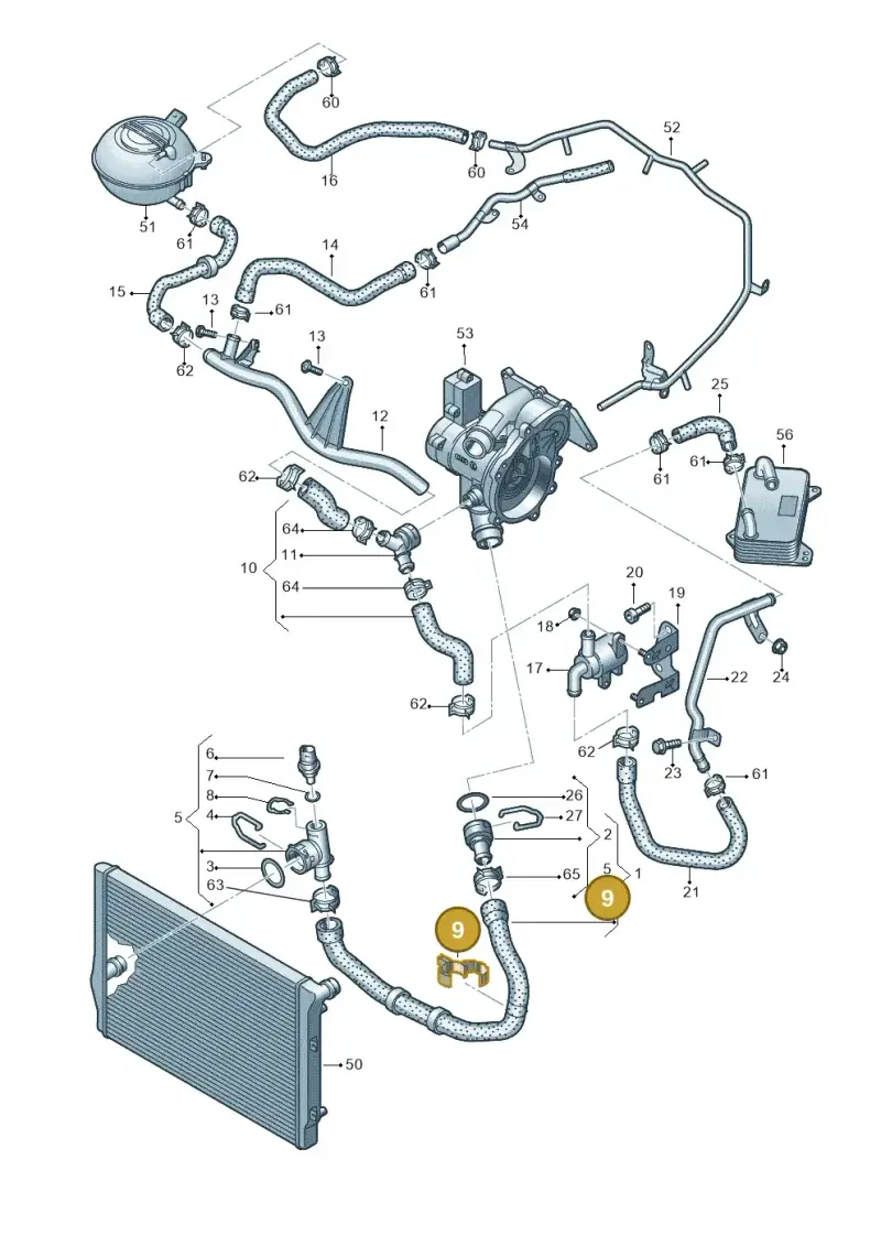5Q0121093T — Skoda Octavia (2019-2024) diagram 890121230, position 9