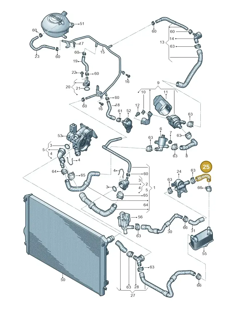 5Q0121096 — Skoda Octavia (2017-2020) diagram 746121580, position 25