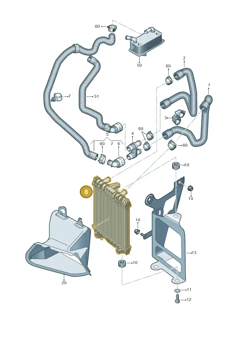 5Q0121253J — Skoda Superb Combi (2015-2024) diagram 828121050, position 8