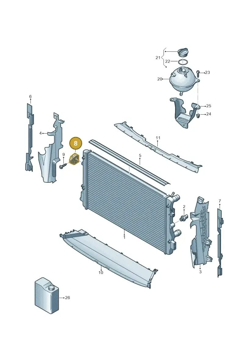 5Q0121367E — Skoda Kodiaq (2016-2024) diagram 884122200, position 8