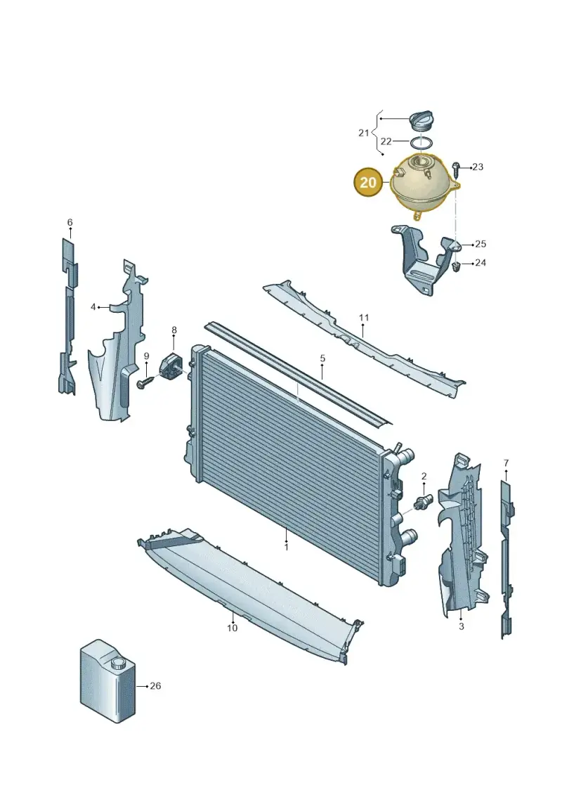 5Q0121407G — Skoda Kodiaq (2018-2022) diagram 884122200, position 20