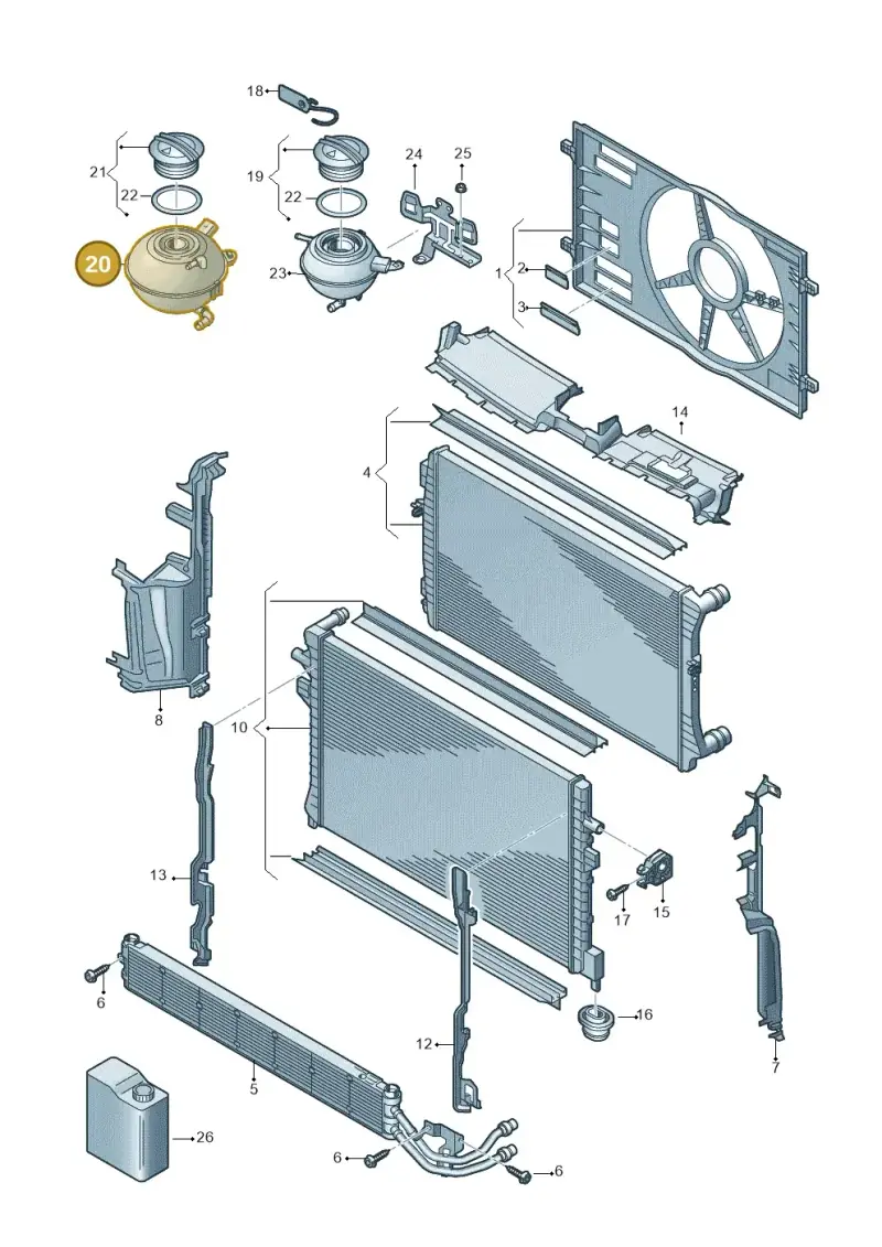 5Q0121407P — Skoda Superb Combi (2015-2024) diagram 793121710, position 20