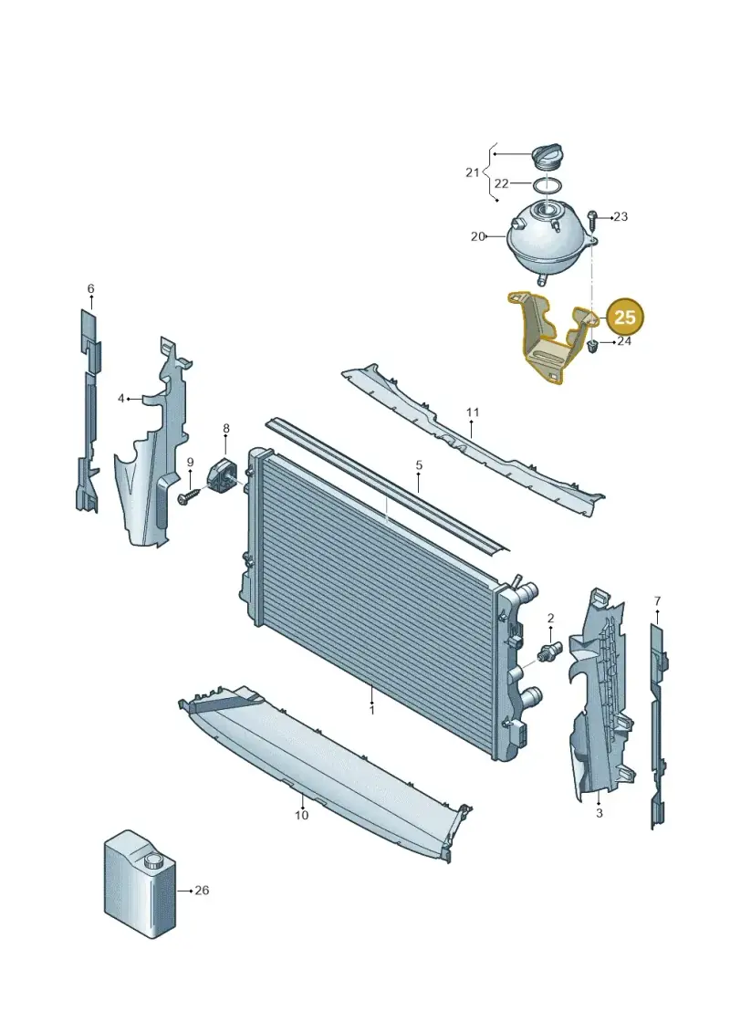 5Q0121409A — Skoda Kodiaq (2018-2022) diagram 884122200, position 25