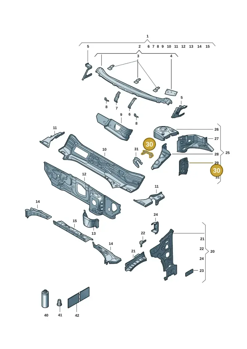 5Q0121409B — Skoda Superb Combi (2023-) diagram 3p0805050, position 30