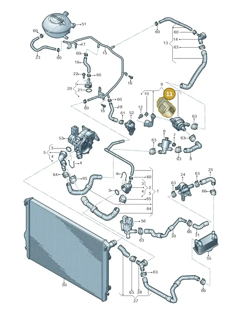 5Q0121653B — Skoda Octavia (2019-2024) diagram 746121580, position 11
