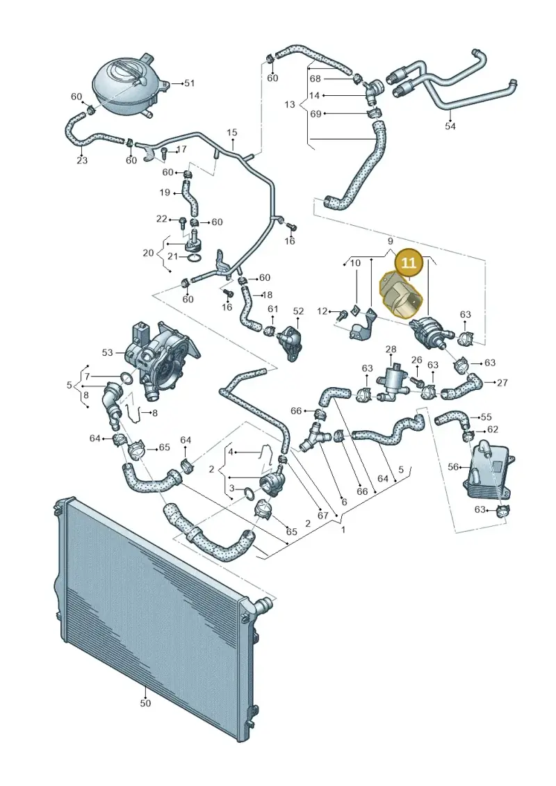 5Q0121653D — Skoda Octavia (2019-2024) diagram 891121240, position 11