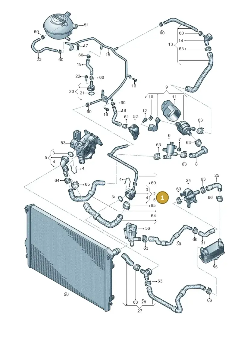 5Q0122101GS — Skoda Octavia (2019-2024) diagram 746121580, position 1