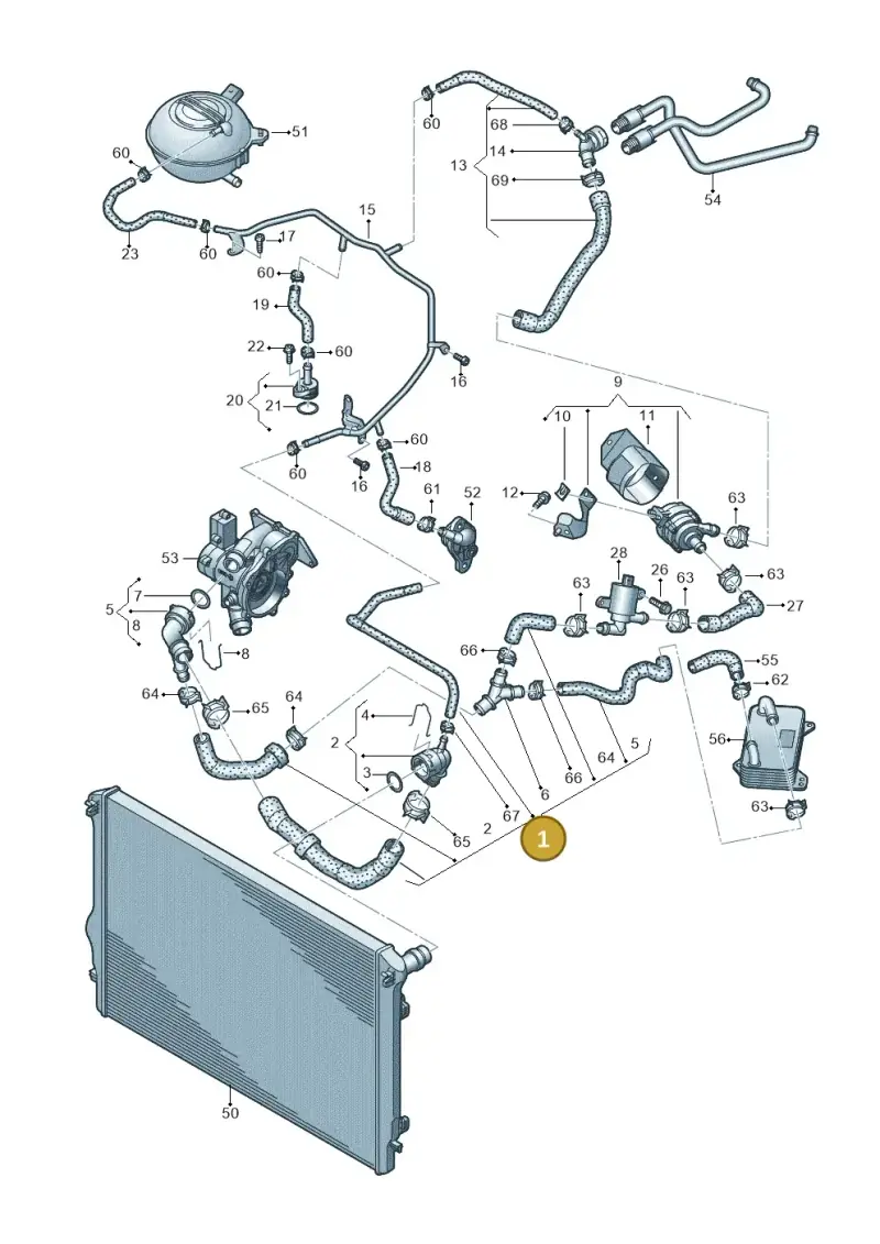 5Q0122101GS — Skoda Octavia (2019-2024) diagram 891121240, position 1