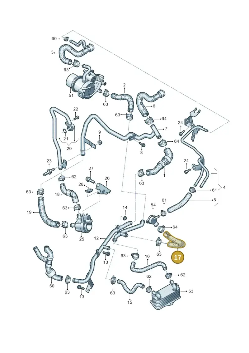 5Q0122157AH — Skoda Octavia (2017-2020) diagram 745121590, position 17