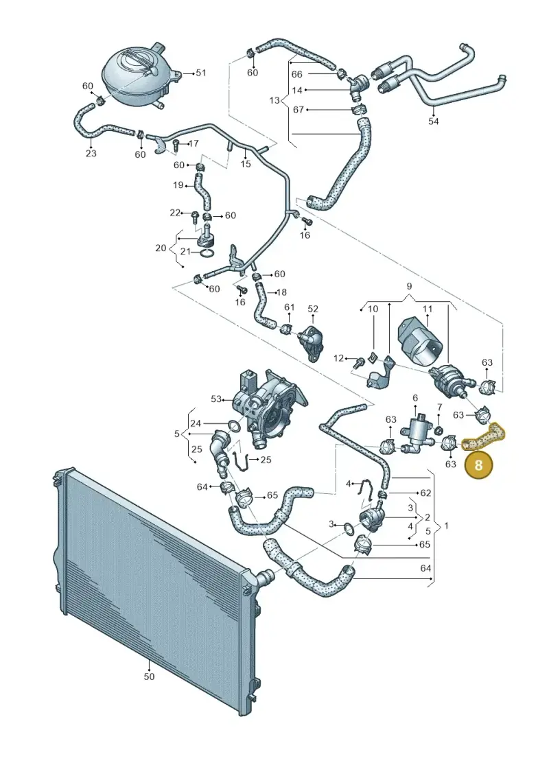 5Q0122157EP — Skoda Octavia (2017-2020) diagram 890121270, position 8