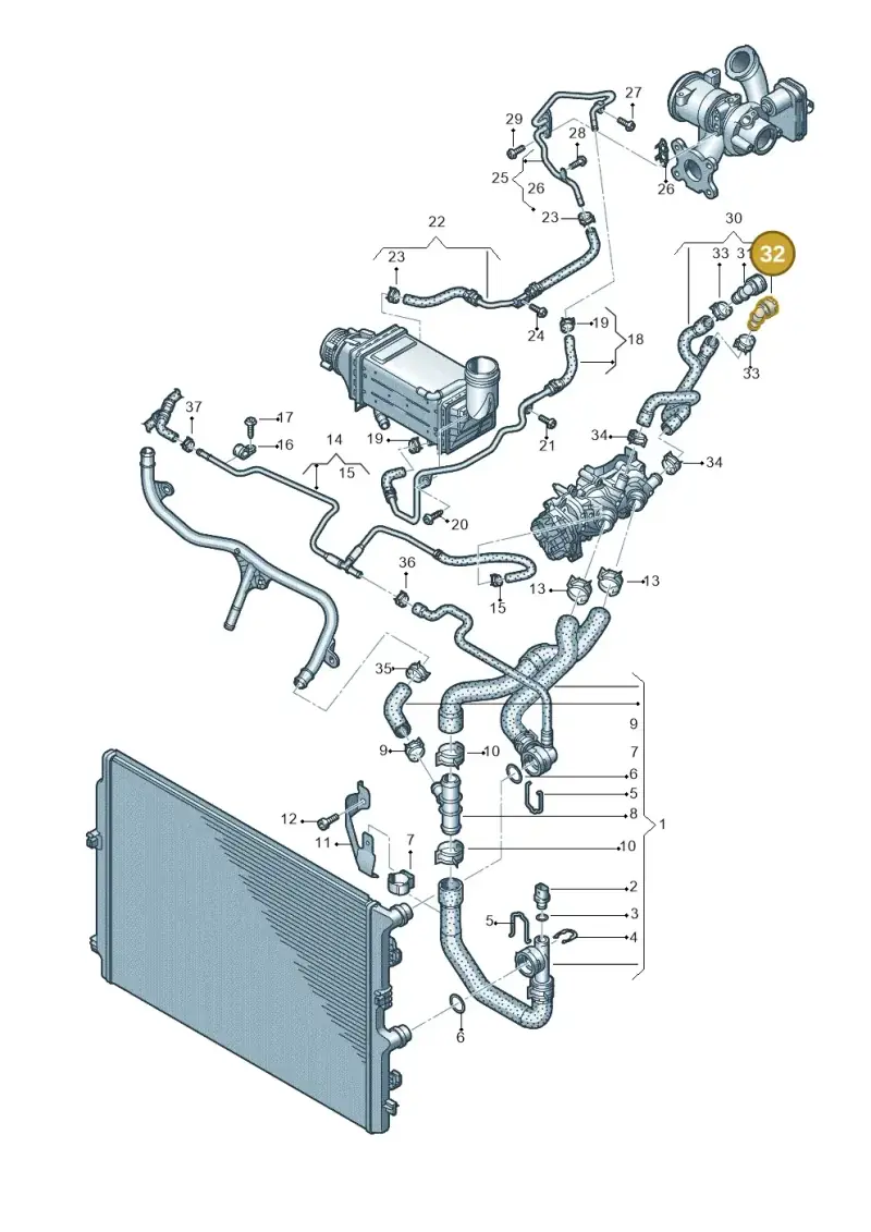 5Q0122291AJ — Skoda Kamiq (2019-) diagram 837121230, position 32