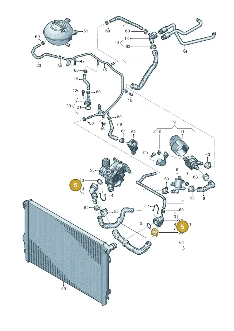 5Q0122291AL — Skoda Octavia (2017-2020) diagram 745121260, position 5