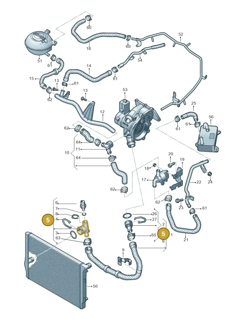5Q0122291T — Skoda Octavia (2019-2024) diagram 890121230, position 5