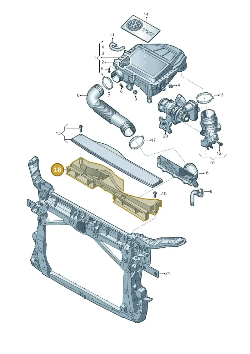 5Q0129254B — Skoda Karoq (2017-2022) diagram 780129100, position 18