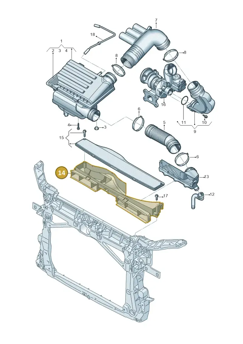 5Q0129254E — Skoda Octavia (2019-2024) diagram 866129100, position 14