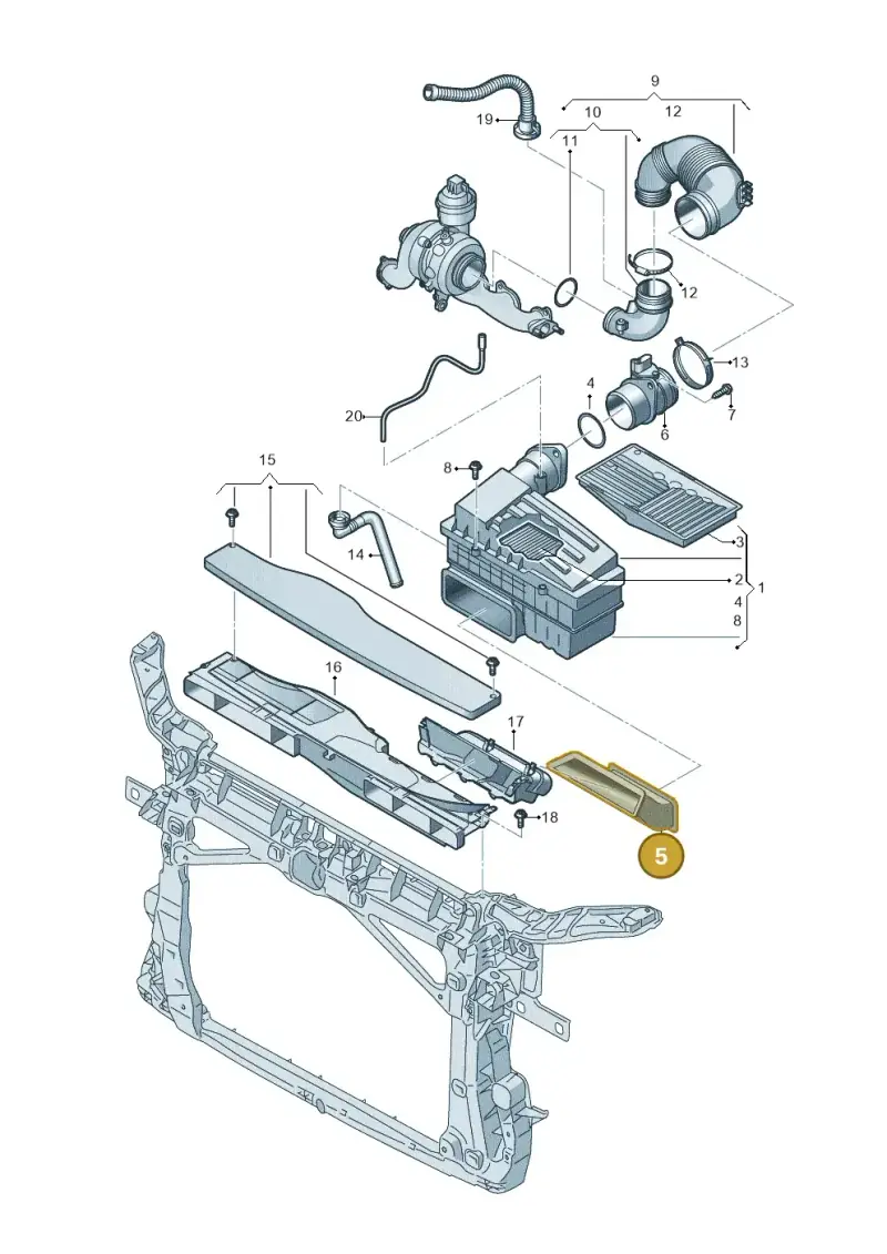 5Q0129618B — Skoda Kodiaq (2018-2022) diagram 884129300, position 5