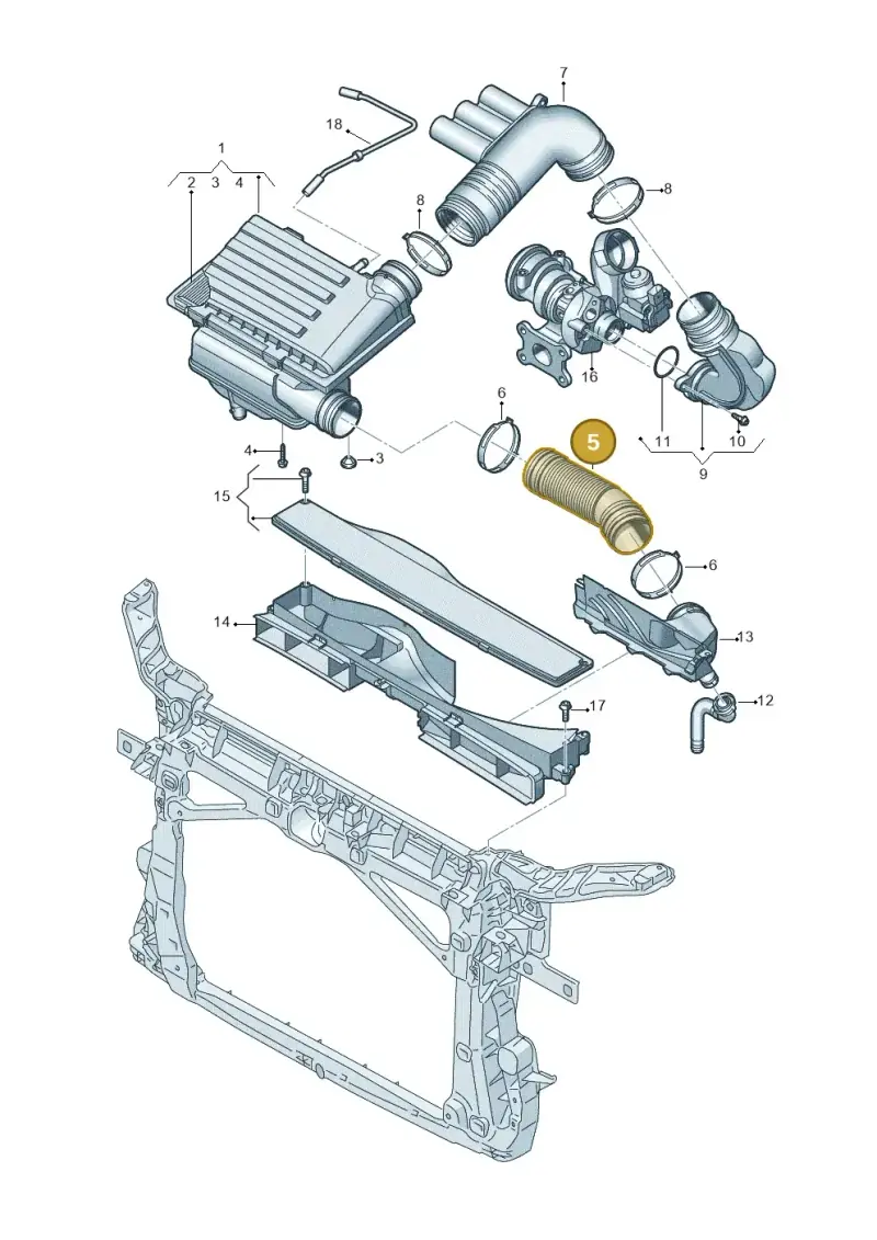 5Q0129618E — Skoda Octavia (2019-2024) diagram 866129100, position 5