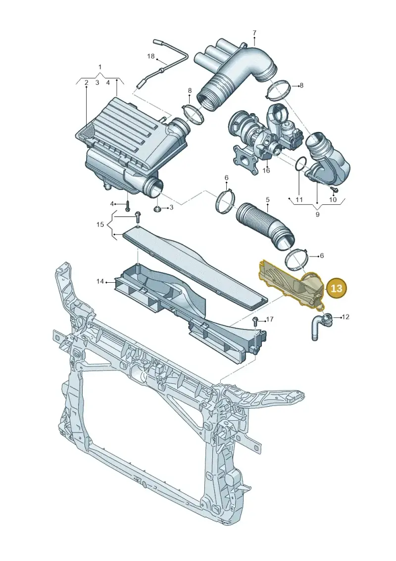 5Q0129621B — Skoda Octavia (2019-2024) diagram 866129100, position 13