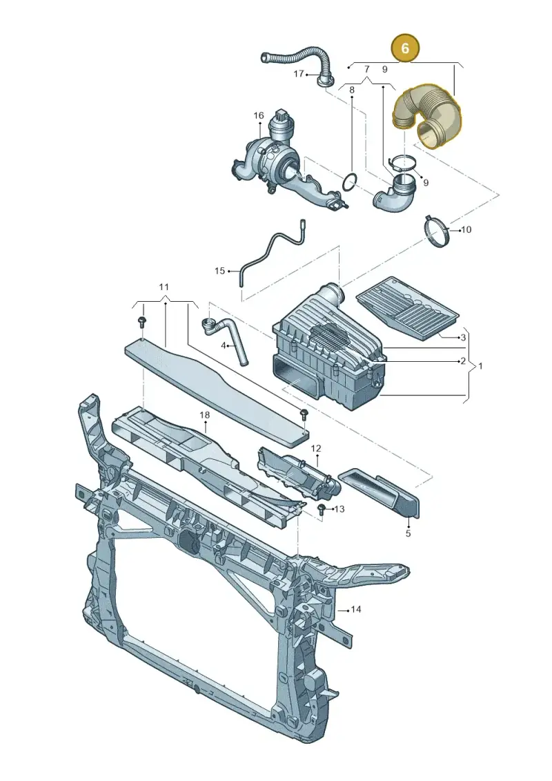 5Q0129654AE — Skoda Octavia (2017-2020) diagram 746129100, position 6