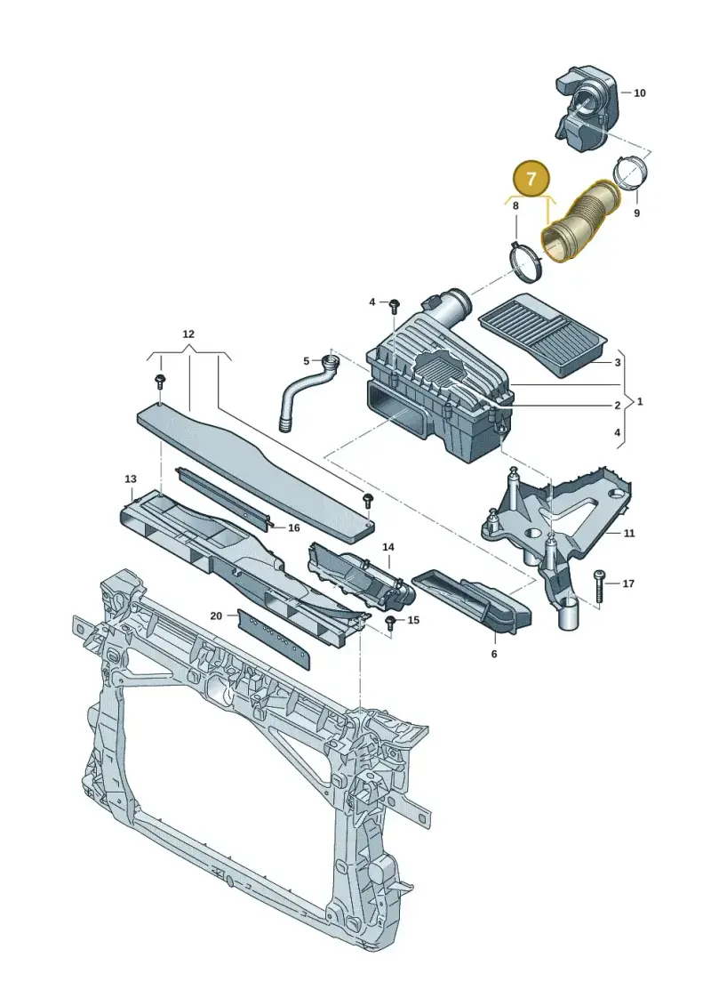 5Q0129684E — Skoda Octavia (2019-2024) diagram 7t0129050, position 7