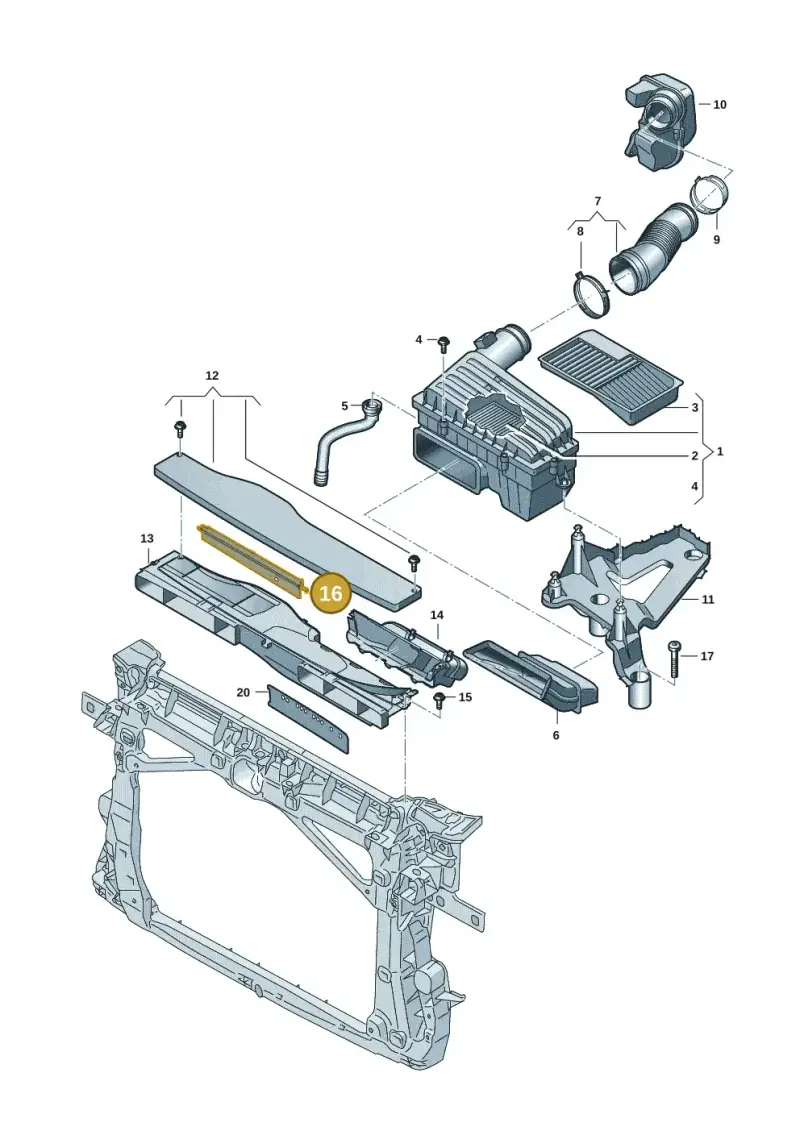 5Q0129747B — Skoda Octavia (2019-2024) diagram 7t0129050, position 16