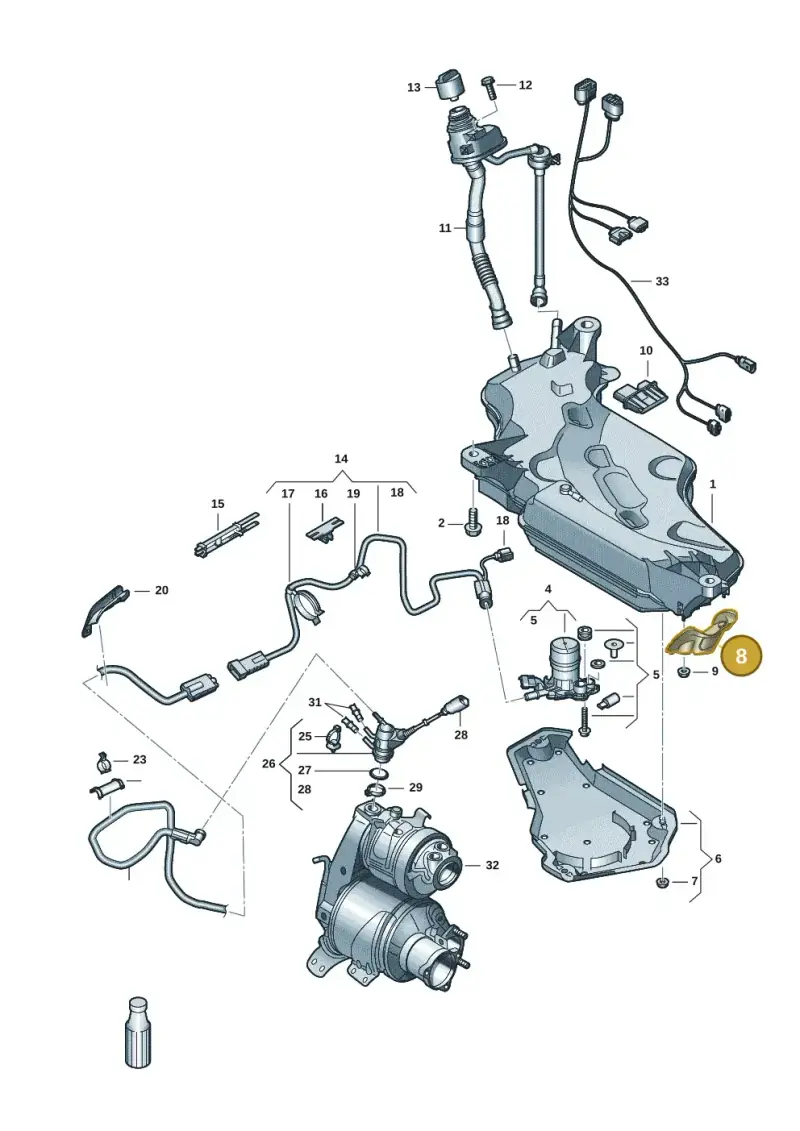 5Q0131891B — Skoda Karoq (2017-2022) diagram 834201105, position 8