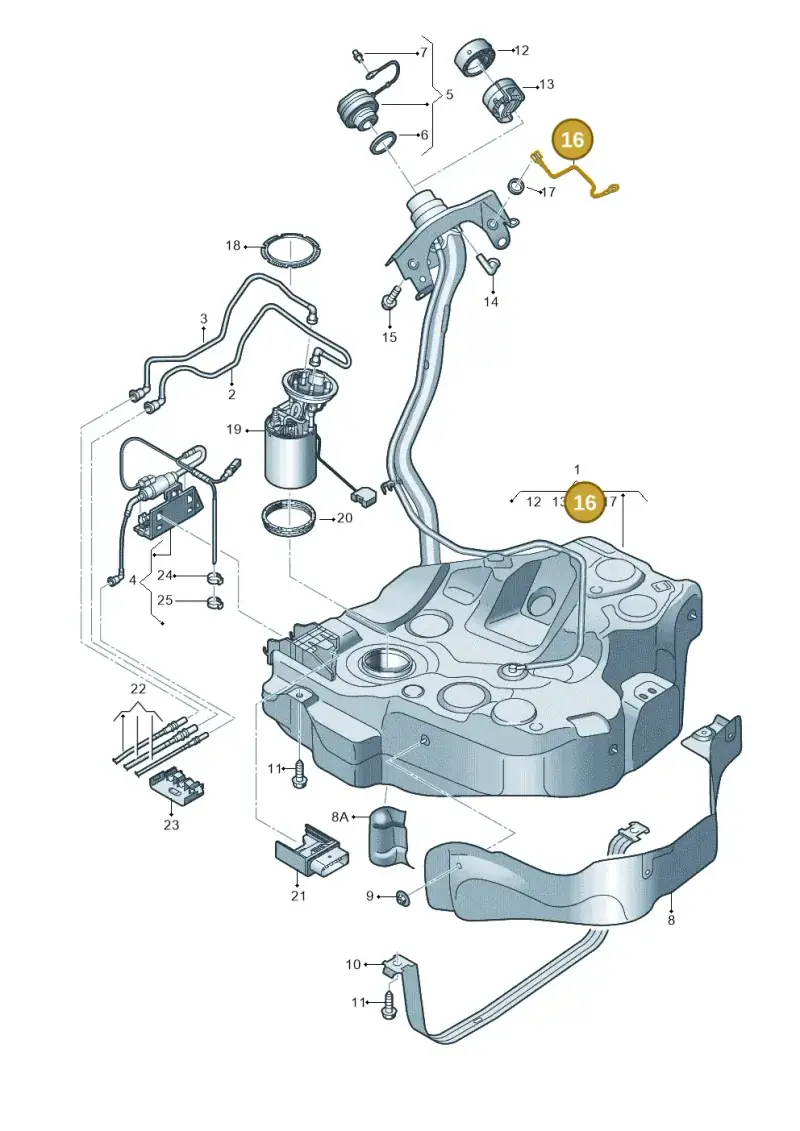5Q0201142A — Skoda Octavia (2019-2024) diagram 585201075, position 16