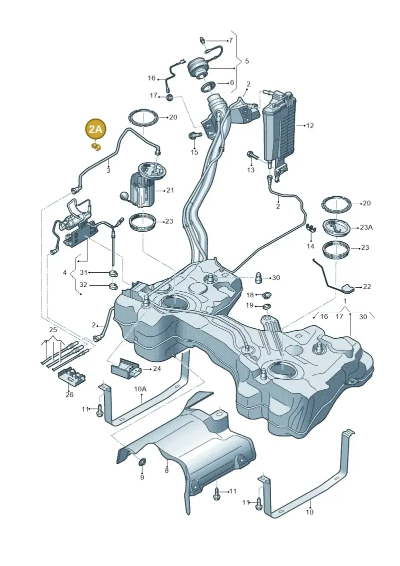 5Q0201250K — Skoda Octavia (2019-2024) diagram 5h0201042, position 2A