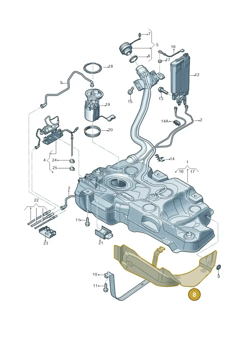 5Q0201307P — Skoda Karoq (2017-2022) diagram 746201300, position 8