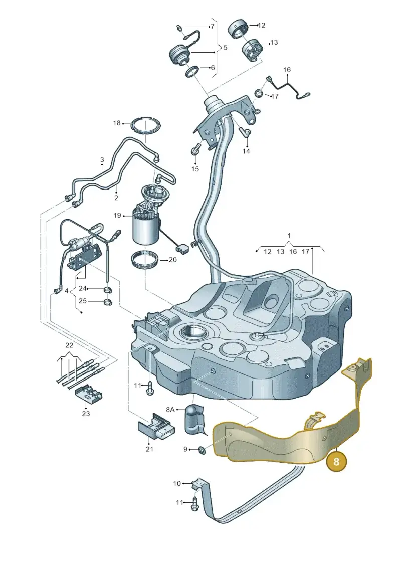 5Q0201307Q — Skoda Octavia (2019-2024) diagram 585201075, position 8