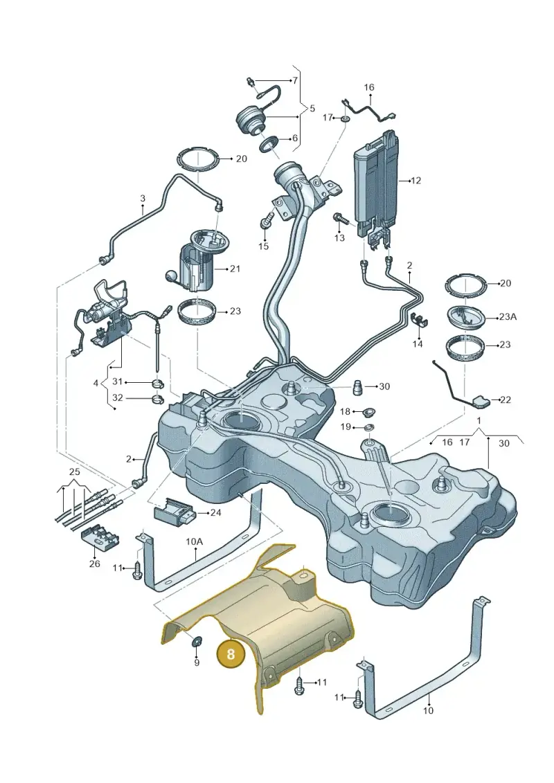 5Q0201307S — Skoda Karoq (2017-2022) diagram 746201400, position 8