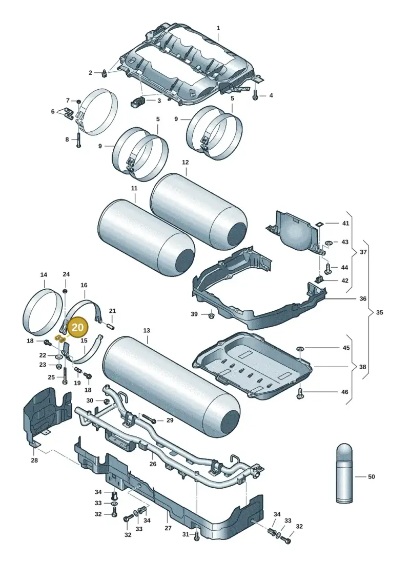 5Q0201504 — Skoda Octavia (2019-2024) diagram 5h0201010, position 20
