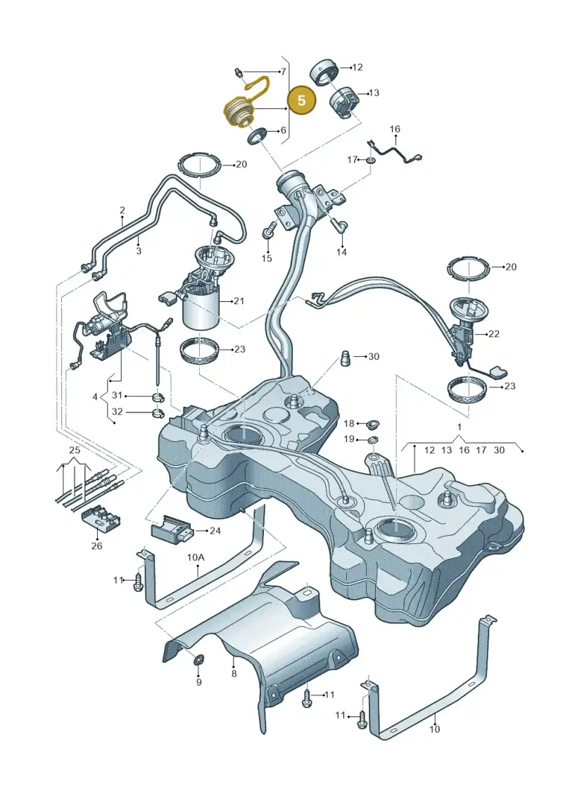 5Q0201550P — Skoda Karoq (2017-2022) diagram 746201700, position 5