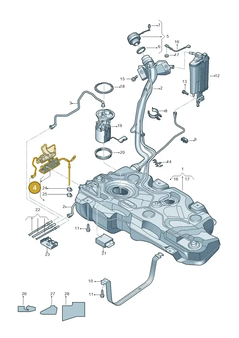 5Q0201607J — Skoda Octavia (2019-2024) diagram 585201060, position 4
