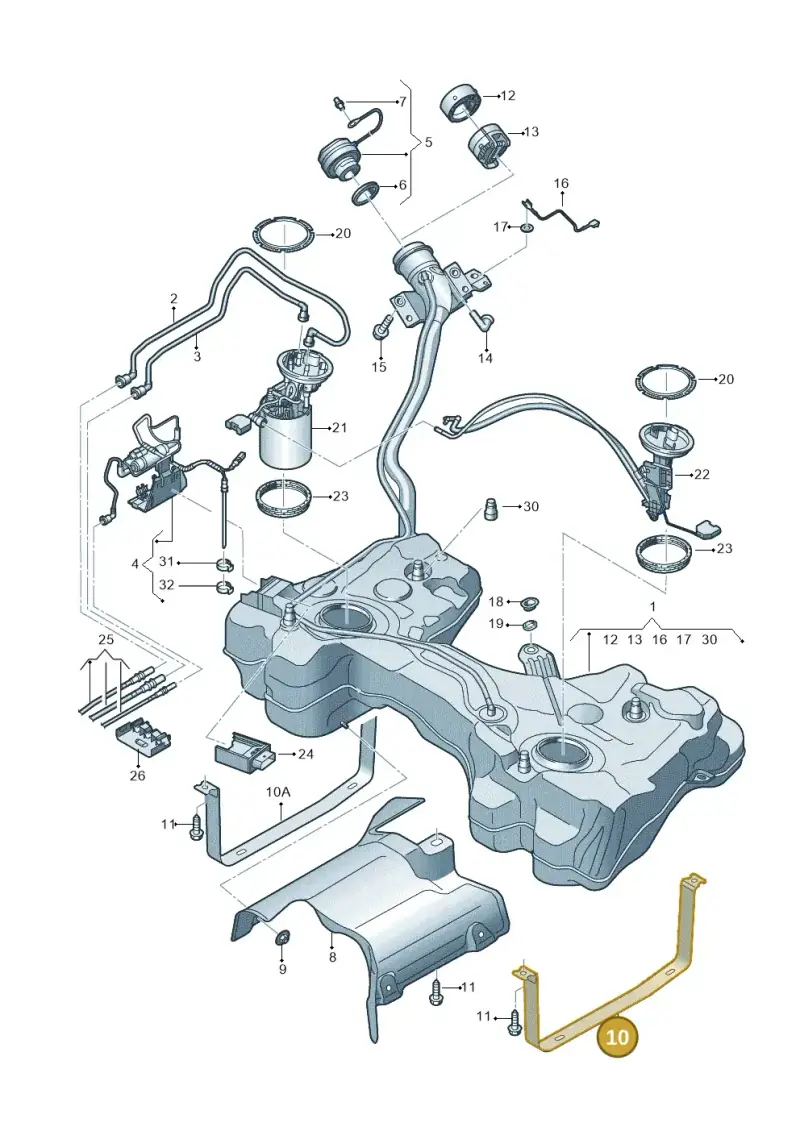 5Q0201653A — Skoda Karoq (2017-2022) diagram 746201700, position 10