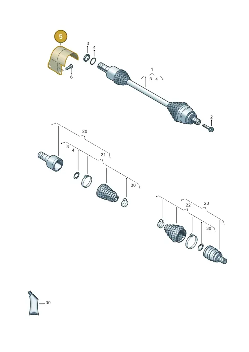 5Q0407721A — Skoda Octavia (2019-2024) diagram 828407060, position 5