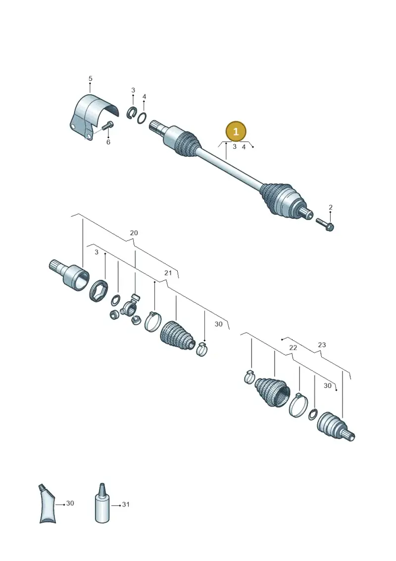 5Q0407763EX — Skoda Octavia (2019-2024) diagram 884407600, position 1