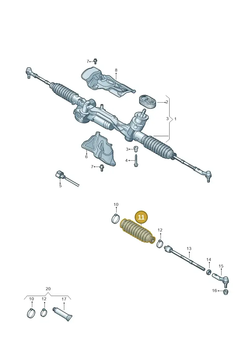 5Q0423831 — Skoda Octavia (2019-2024) diagram 585423050, position 11